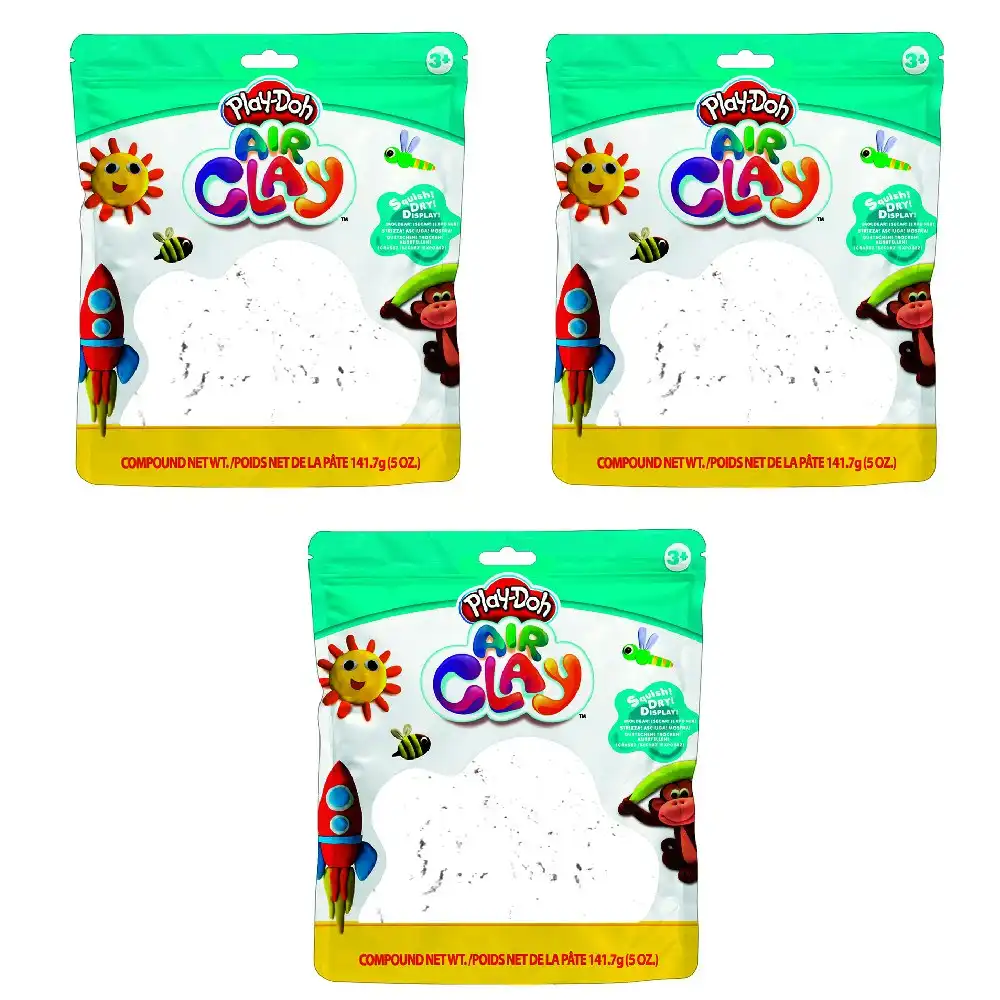 3x Play-Doh 5oz Air Clay Kids/Children Art Craft Fun Play Creative Toy 3y+ White