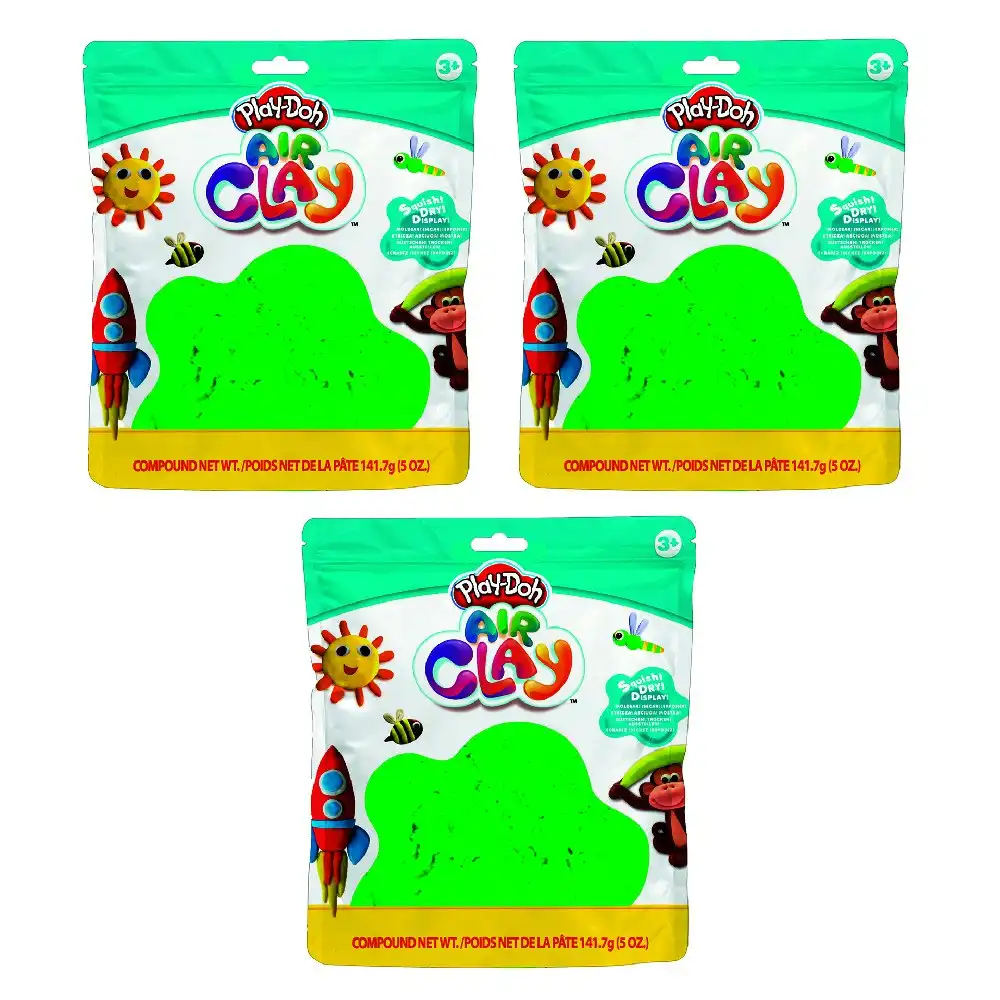 3x Play-Doh 5oz Air Clay Kids/Children Art Craft Fun Play Creative Toy 3y+ Green