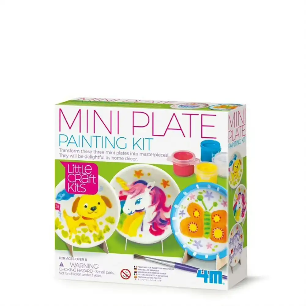 4M Little Craft 6cm Mini Porcelain Plates Painting Kit Kids Art Activity Toy 5y+