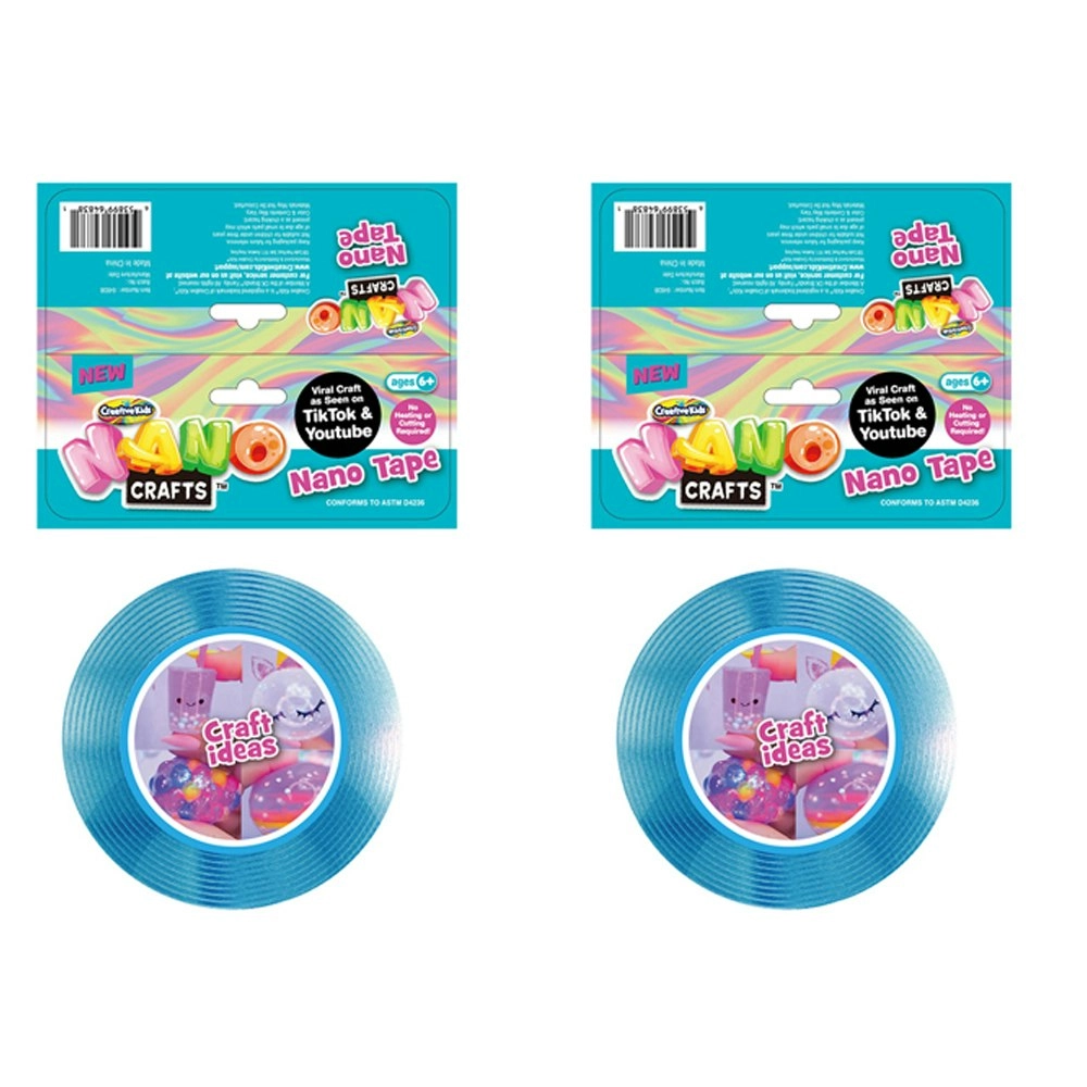 2x Nano Crafts Art Adhesive Tape Kids/Children Imaginative Fun Play Toy 5y+ Blue