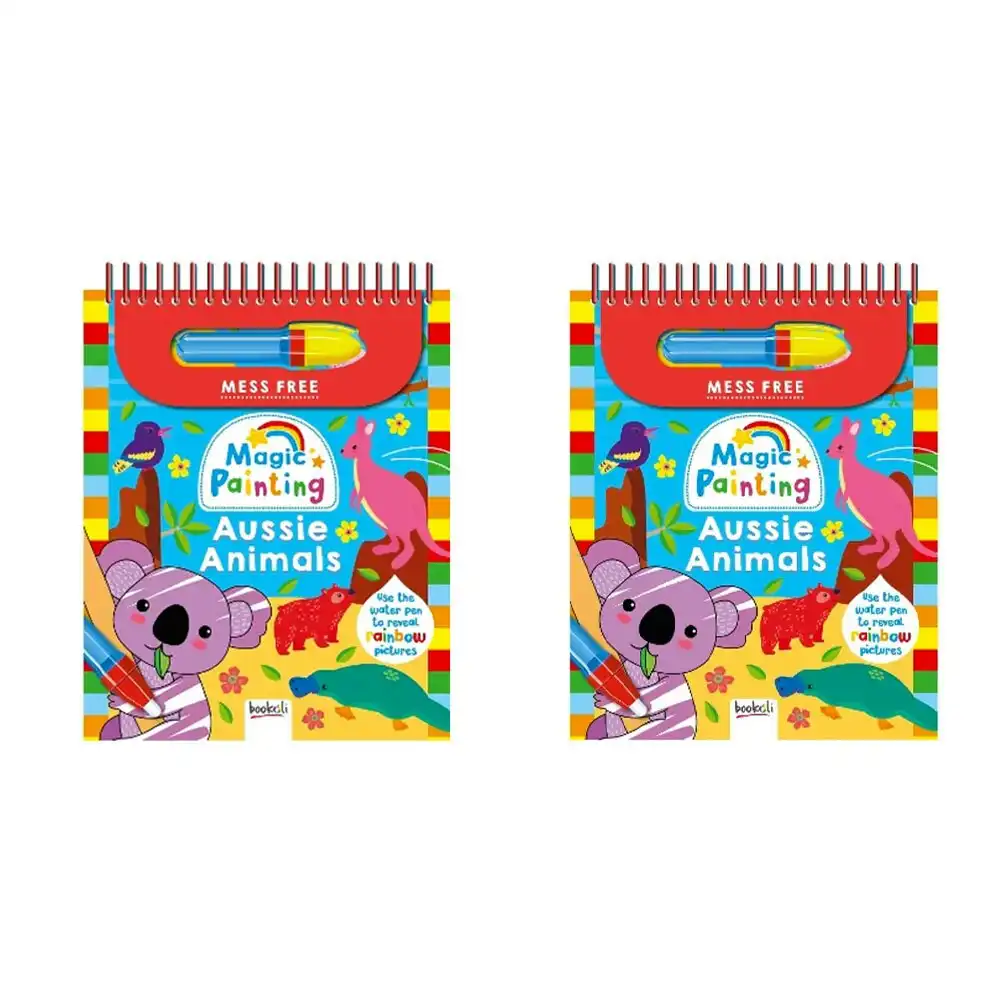 2x Bookoli Magic Painting Aussie Animals Kids/Childrens Activity Book Toy 3+