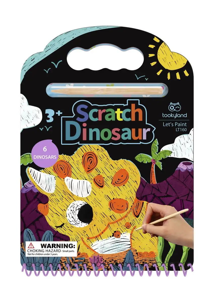 2pc Tookyland Scratch Dinosaur Art/Craft Home/School Activity Fun Play Toy 3+