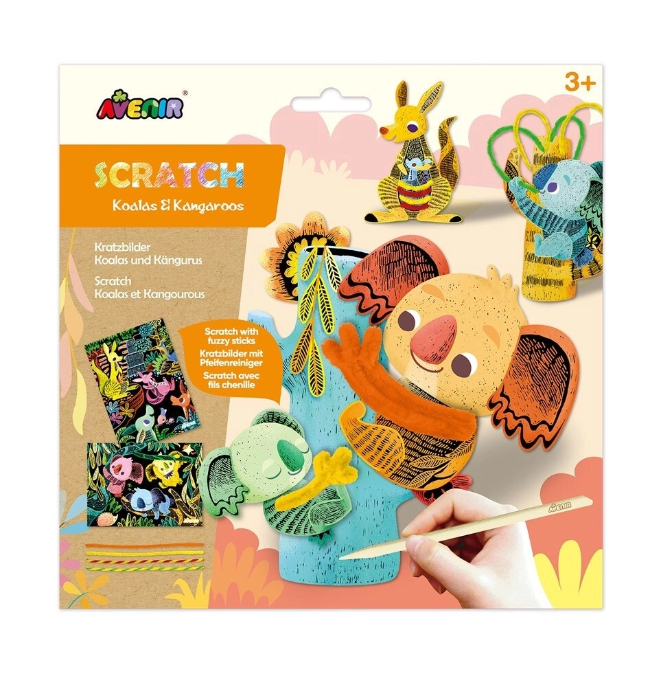 Avenir Scratch Koalas & Kangaroos Art/Craft Activity Kids/Children Fun Toy 3y+