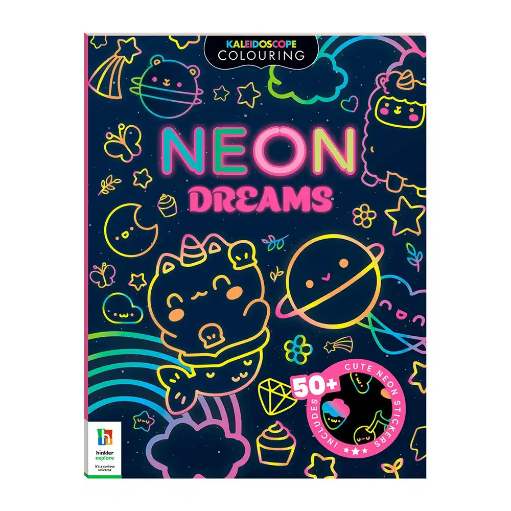 Kaleidoscope Sticker Colouring Neon Dreams Colouring Book Art/Craft 6y+