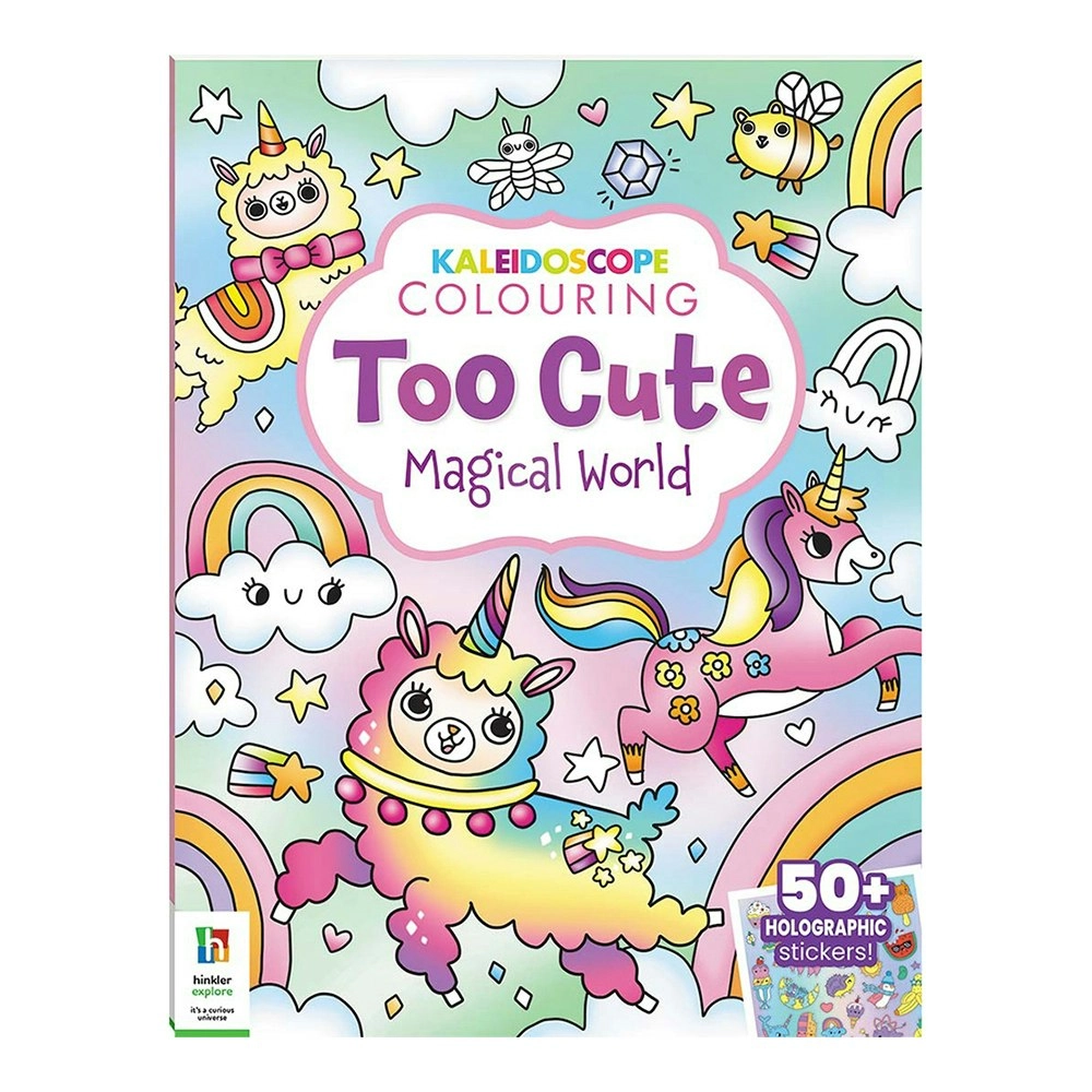 Kaleidoscope Sticker Colouring Too Cute Magical World Activity Book 6y+