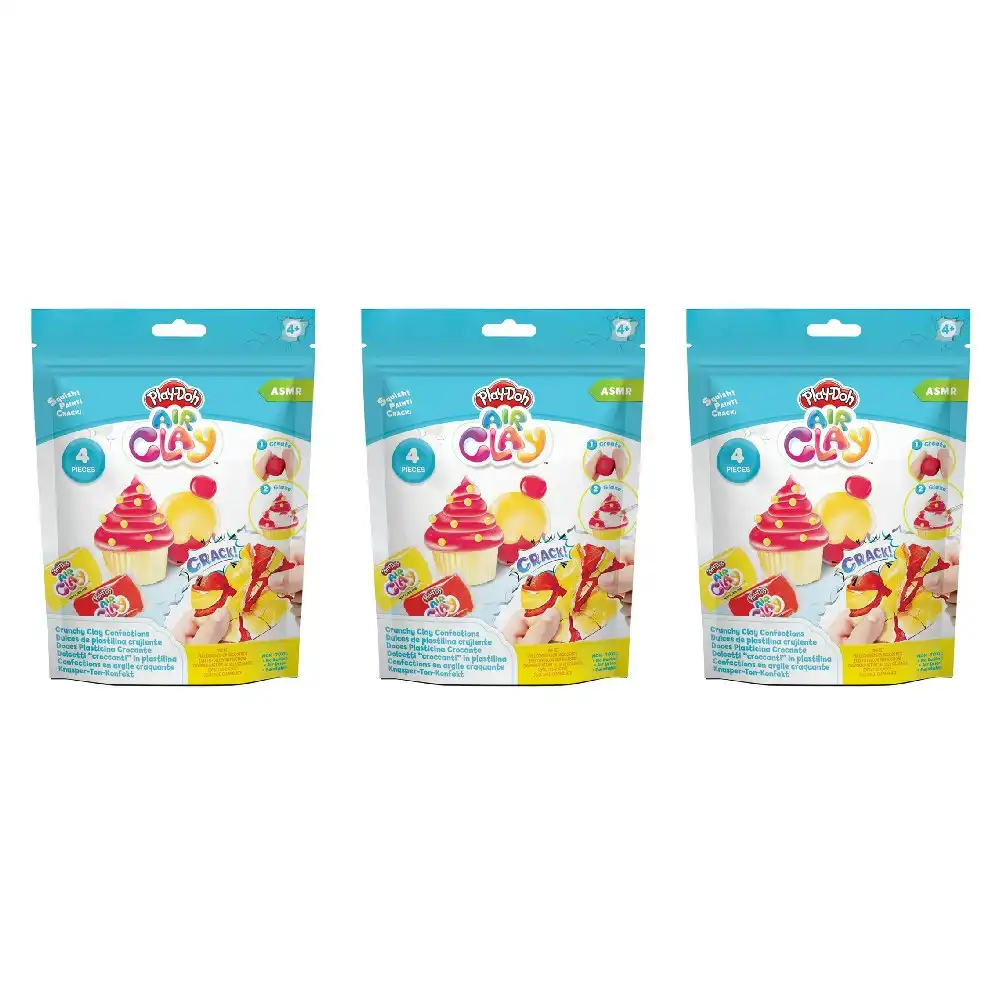 3x 4pc Play-Doh Crunchy Cupcake Air Clay Confections Set Kids/Children Toy 3y+