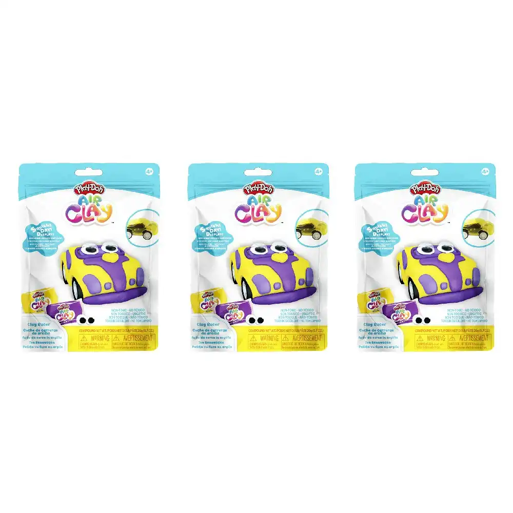 3x Play-Doh Air Clay Car Racer Kids/Children Art Craft Creative Play Toy 4+ YLLW