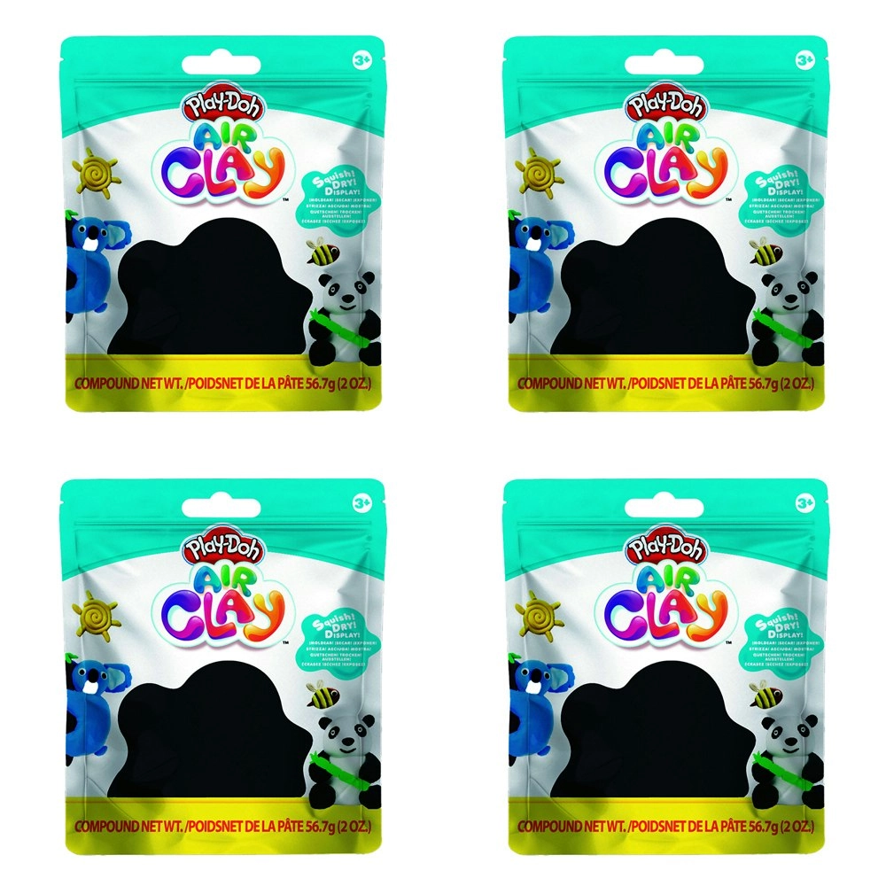 4x Play-Doh 2oz Air Clay Kids/Children Art Craft Fun Play Creative Toy 3y+ Black