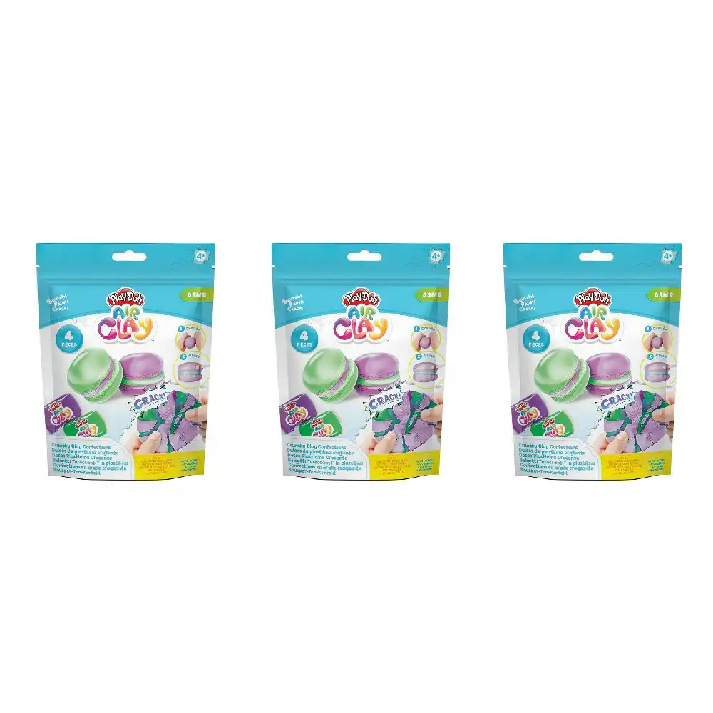 3x 4pc Play-Doh Crunchy Air Clay Macaron Kids/Children DIY Sensory Kit Toy 3+