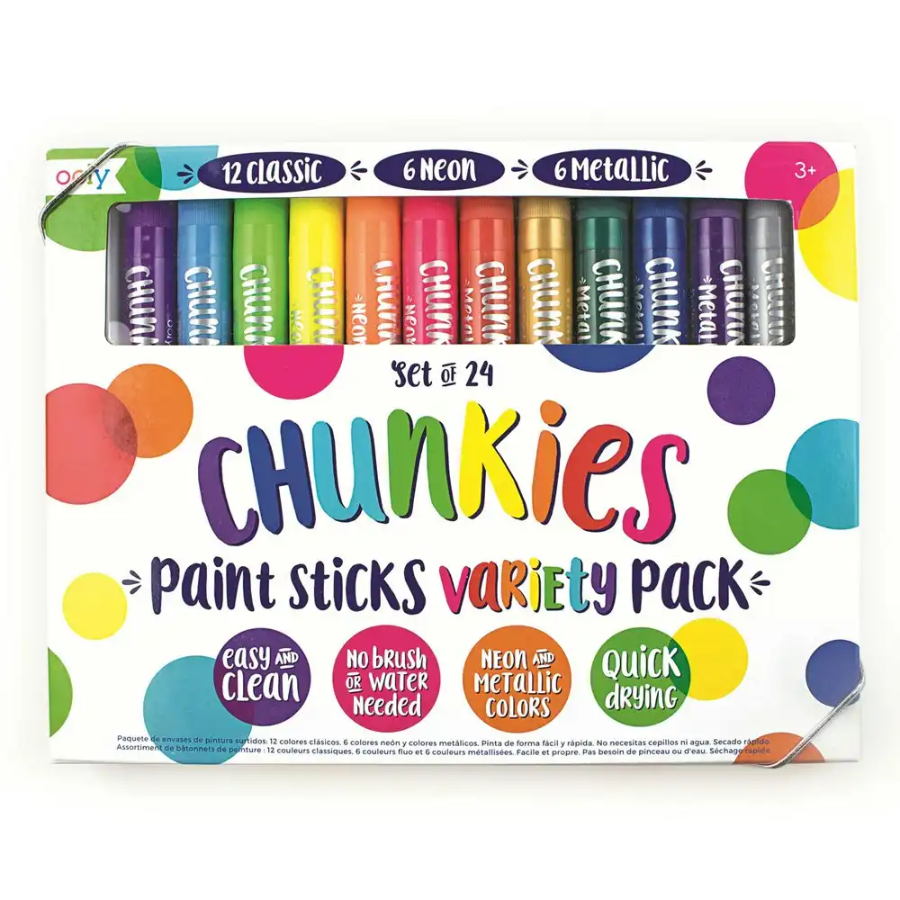 24pc Ooly Quick Drying Chunkies Paint Colour Sticks Art/Craft Kids/Children 3y+
