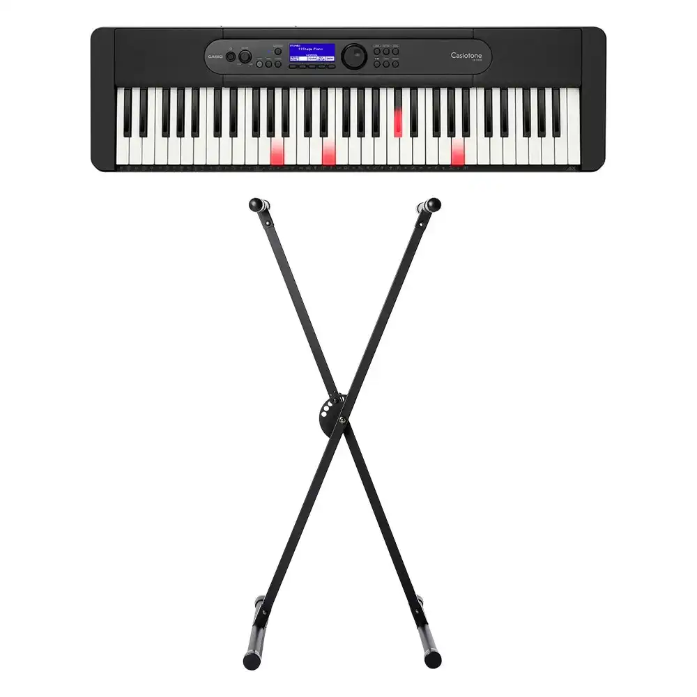 Casio Casiotone LKS450 61-Key Light-Up Electric Keyboard/Piano With Stand Black