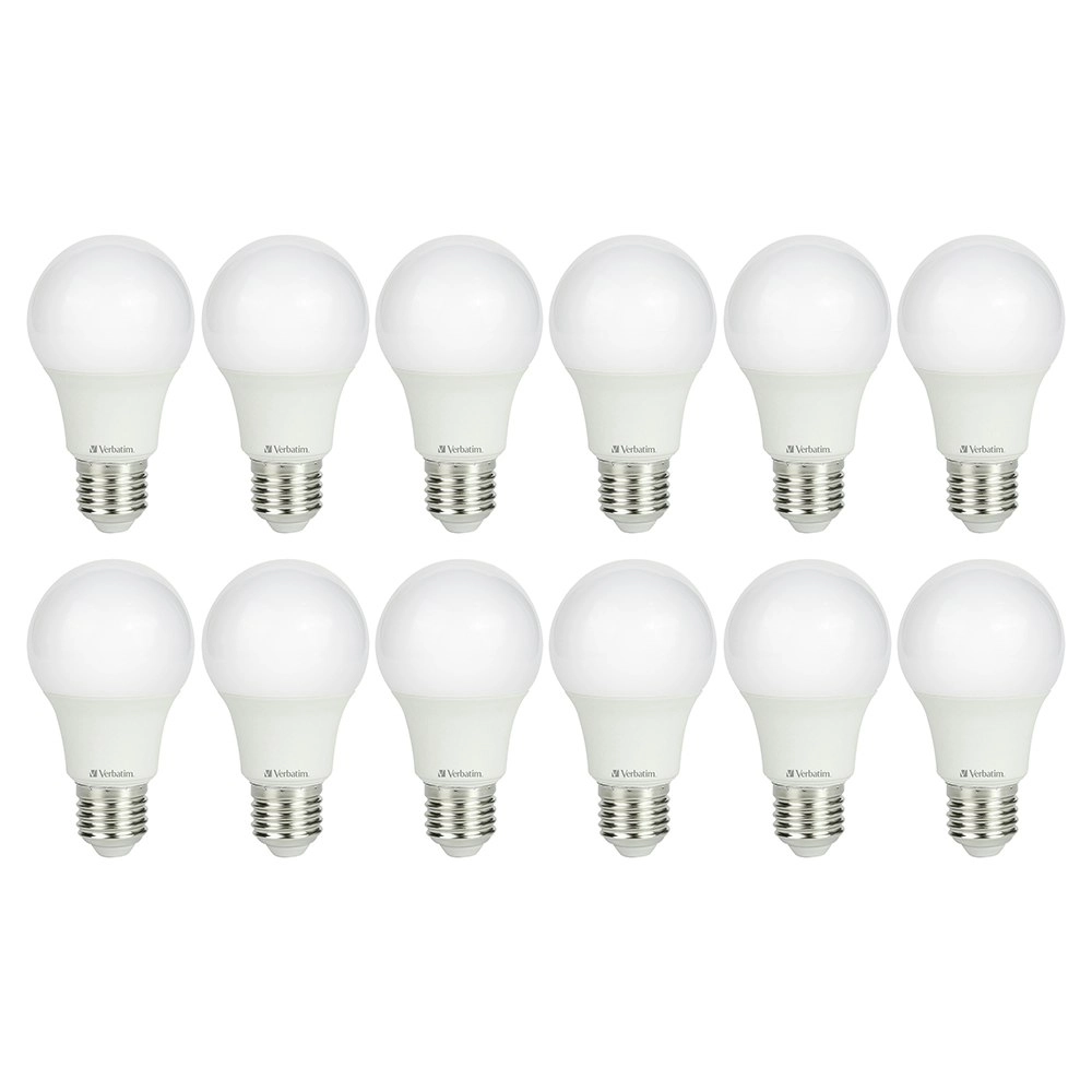 12PK Verbatim E27 Screw In Cool WHT Classic A Light Globe/Bulb 5.5W/510lm/4000K