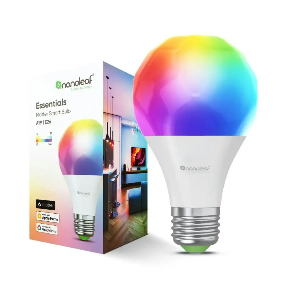 Nanoleaf Essentials Matter Smart Bulb E27/A19 Colour Changing LED Dimmable Light