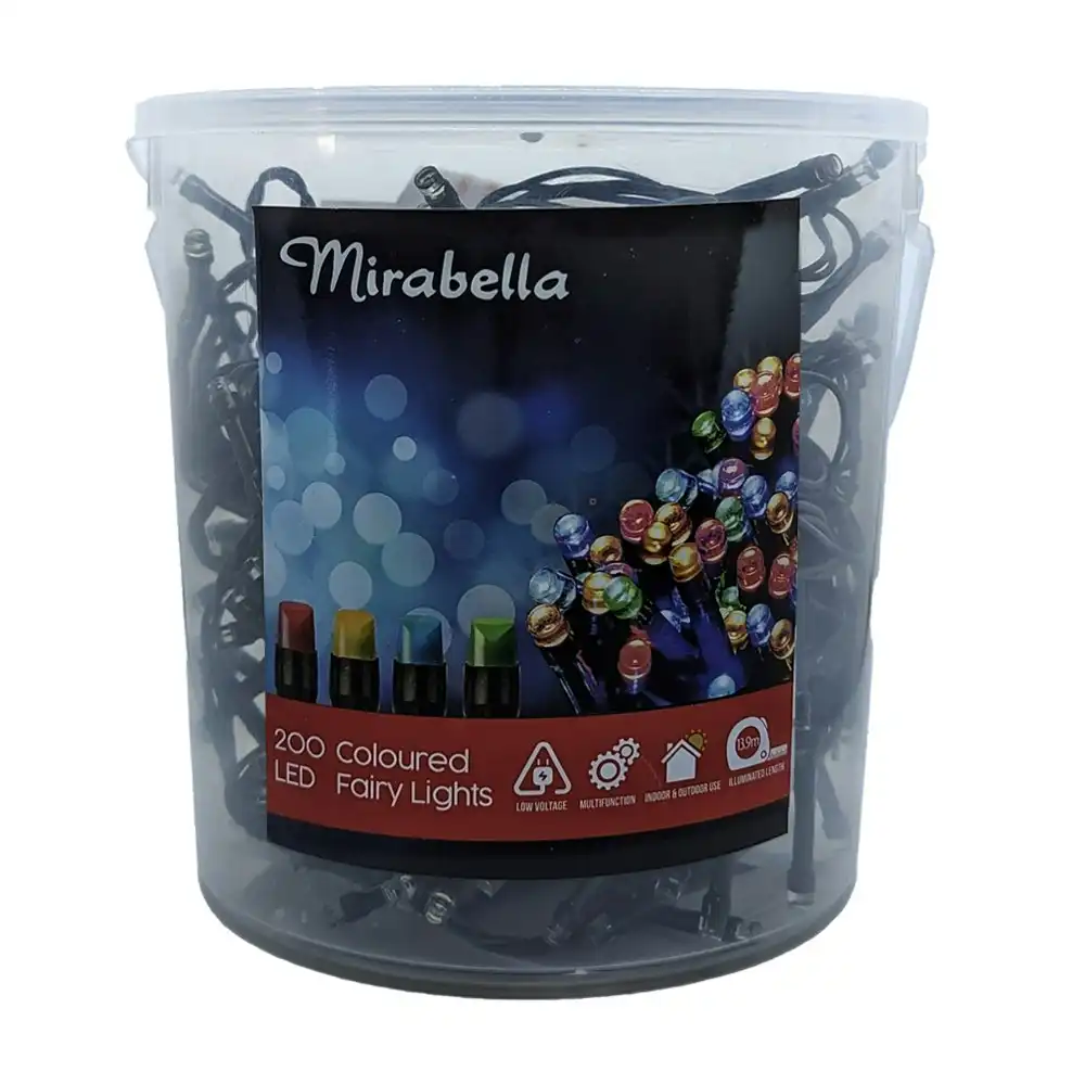 200pc Mirabella LED Multicoloured Party/Christmas Fairy Lghts Low Voltage