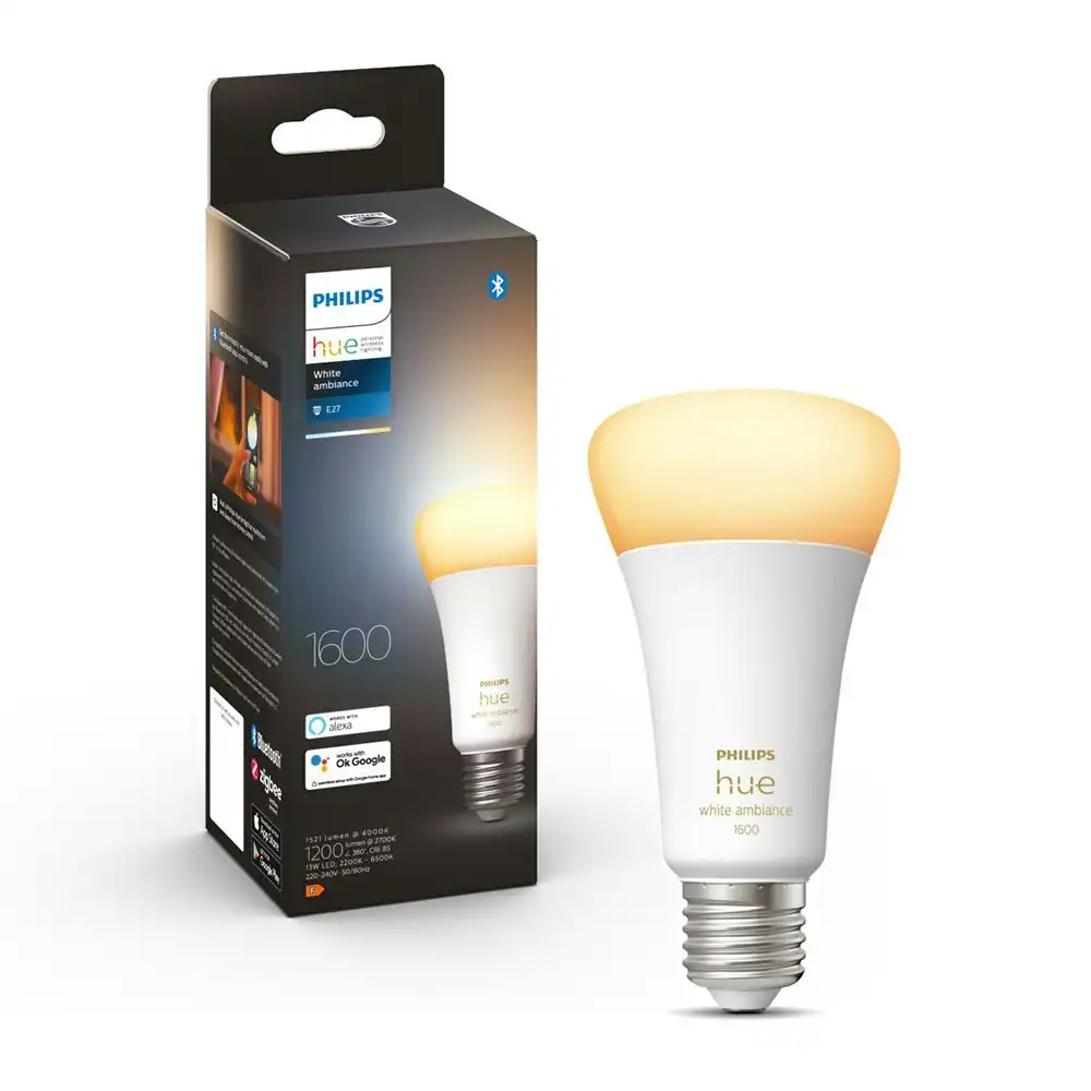 Philips Hue White Ambiance Home Light Bulb/Globe 15W A67 E27 w /Bluetooth 1521LM