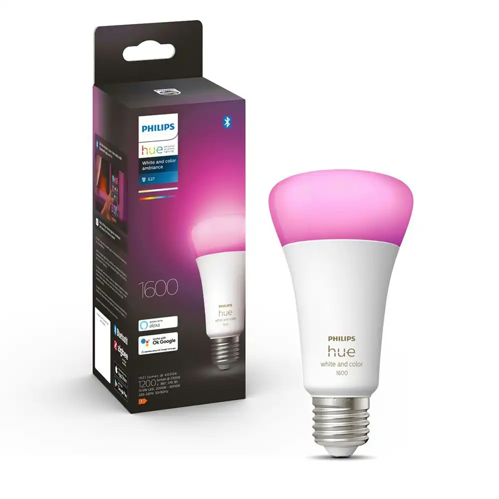 Philips Hue White/Colour Ambiance Light Bulb/Globe 15W A67 E27 w /Bluetooth