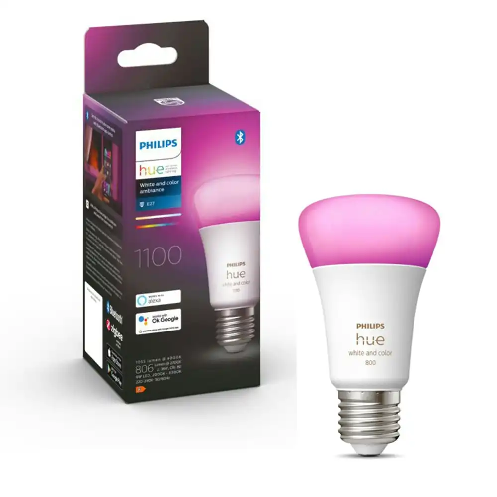 Philips Hue White/Colour Ambiance Home Light Bulb/Globe 11W A60 E27 w/ Bluetooth