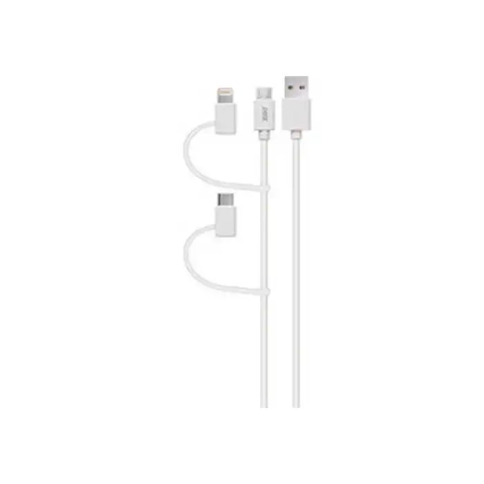 3sixT 1m Multi-tip Type-C Lightning MFI-Certified Micro USB Cable Charge Sync WH