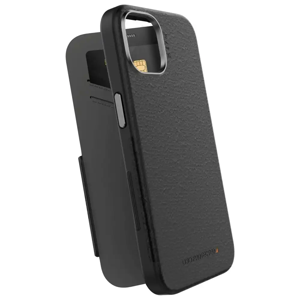 EFM Monaco Case Armour w/ ELeather/D3O 5G For iPhone 14 Plus Black/Space Grey
