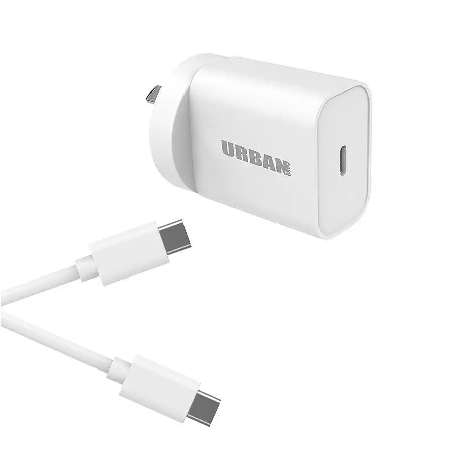 Urban 30W AC Charger 1m USB-C Wall Charger AU/NZ For Samsung Galaxy S23 White