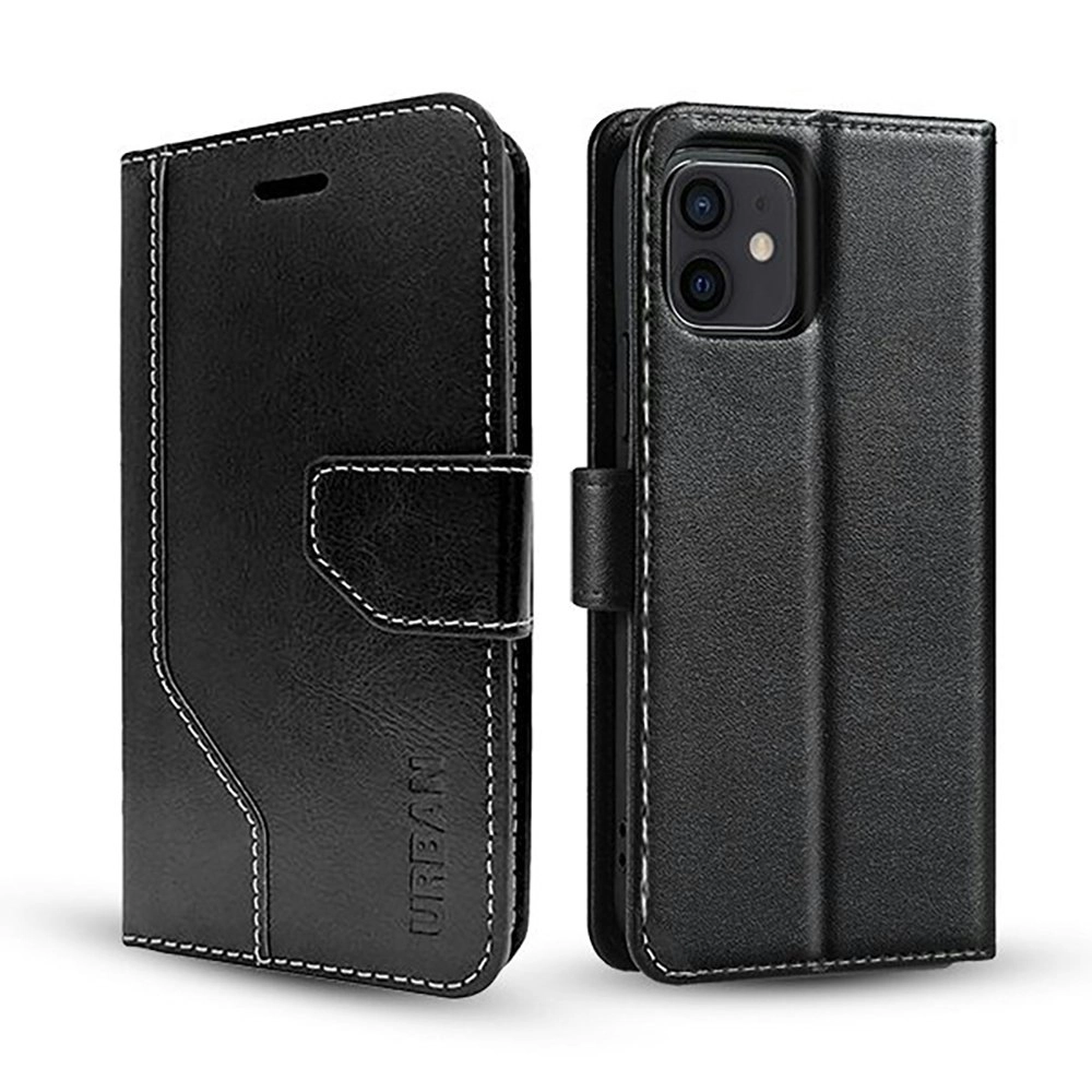 Urban Everyday Folio Wallet Flip Case w/ Card Slot For iPhone 13 Pro Max Black