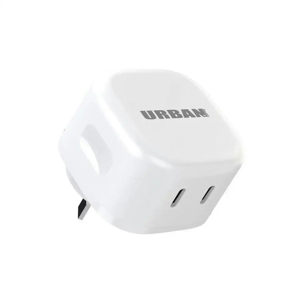 Urban 45W PD+PPS+GaN Dual AC Charger Adapter For iPhone 15/Samsung S24 White