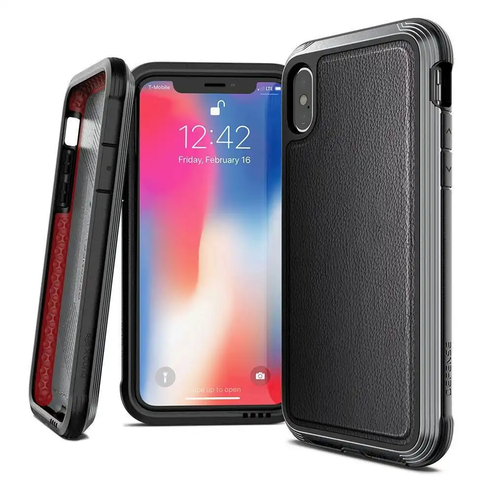 X-Doria Defense Lux DropSd Case Protection Cover For iPhone XS Max Black Leather