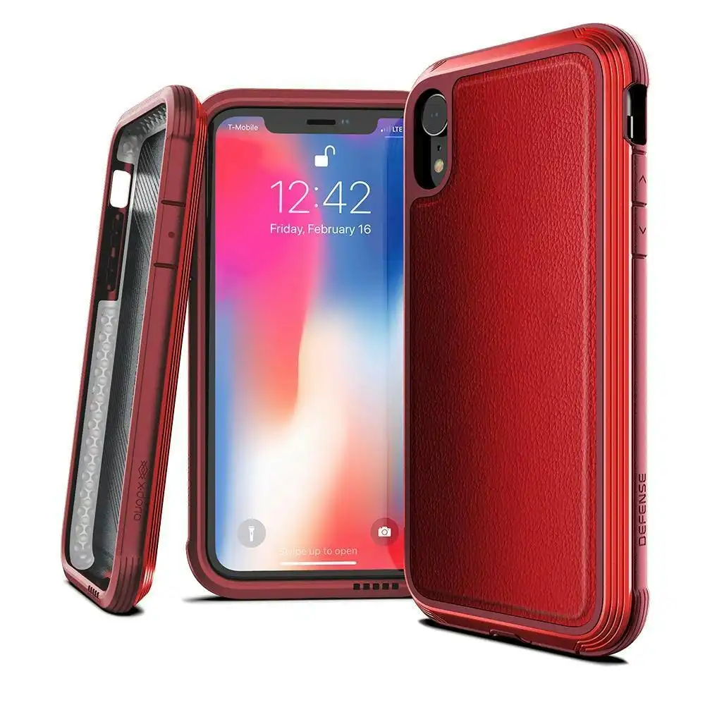 X-Doria Defense Lux DropSd Case Protection Cover For iPhone XR Max Red Leather