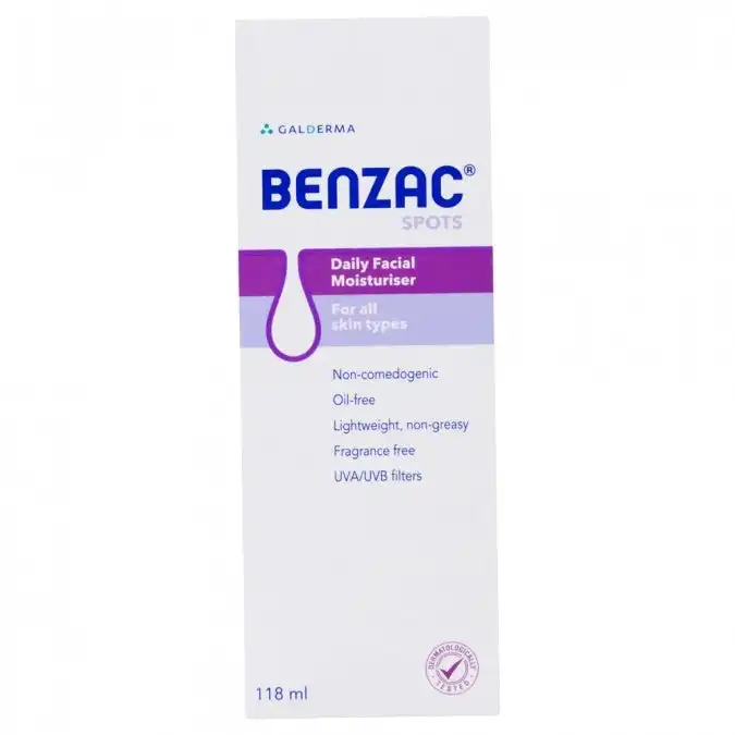 Benzac Daily Facial Moisturiser Spf15+ 118ml