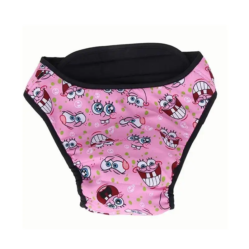 Washable Female Pet Dog Cat Nappy Diaper Physiological Pants Panties Underwear Pink