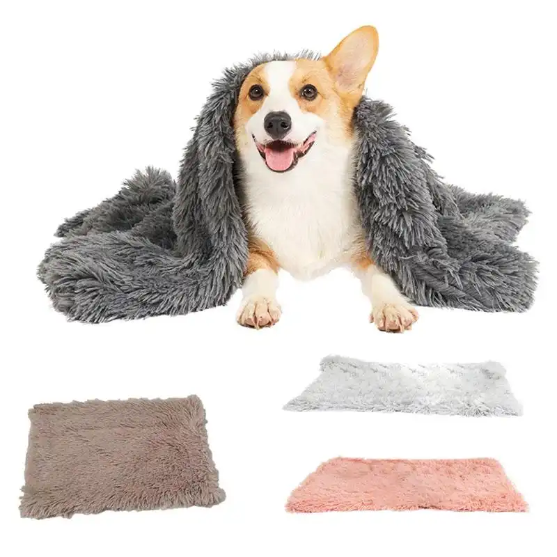 Dog Blanket Pet Cat Mat Puppy Warm Soft Plush Washable Reusable Calming Bed