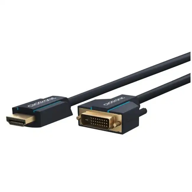 Clicktronic 7.5m Male HDMI to DVI-D Cable Connector Adapter For PC Monitor Black