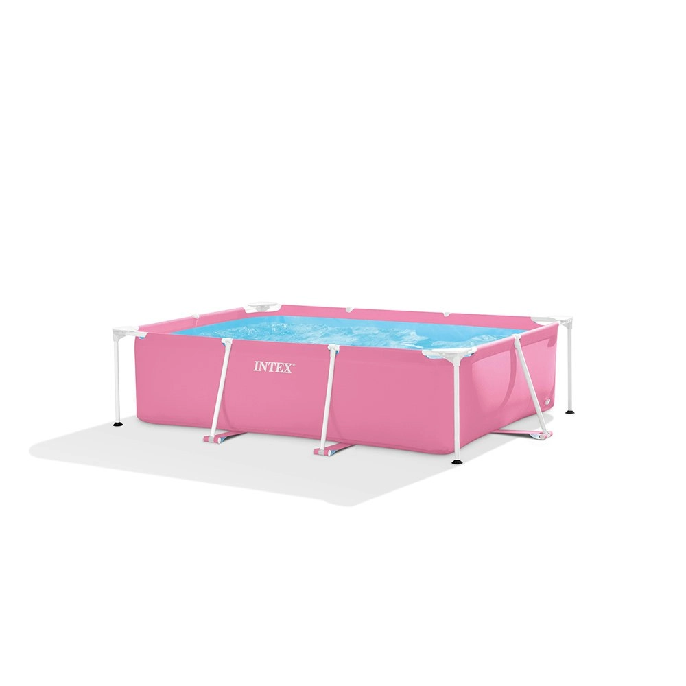 Intex 2.2x1.5m Rectangular Frame Above Ground Swimming Pool Outdoor/Garden Pink