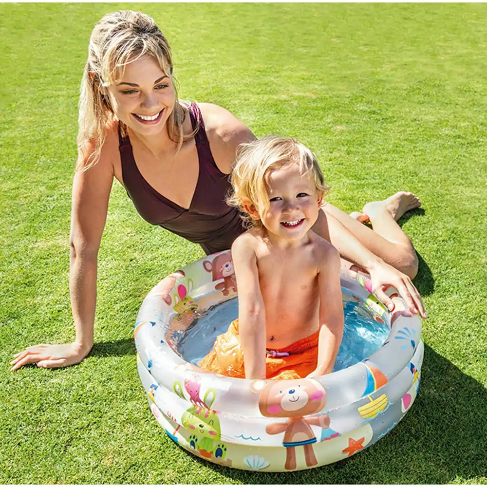 Intex Beach Buddies 3 Ring 61x22cm Inflatable Kids Swim Pool Water Bath Tub 1y+