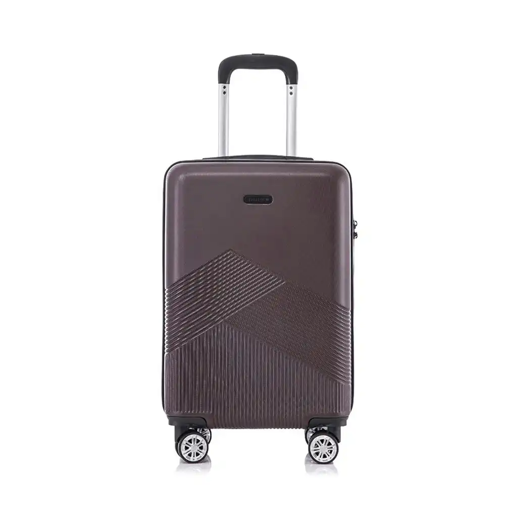 SwissTech Alpine 43L/56cm Carry On Luggage Travel Suitcase Trolley Bag Coffee