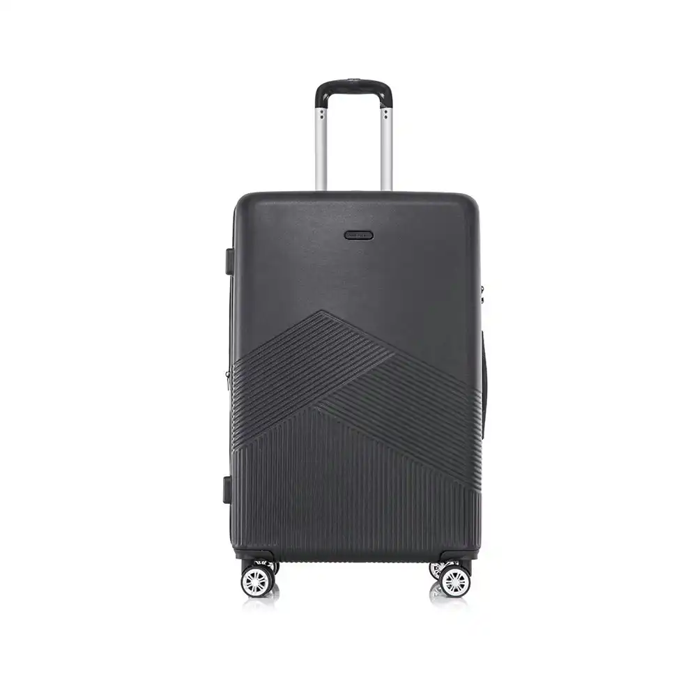 SwissTech Alpine 114L/76cm Checked Luggage Travel Suitcase Trolley Bag Black