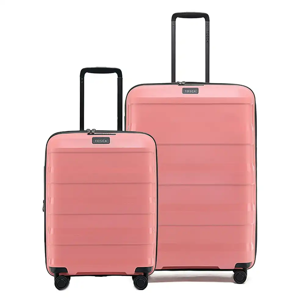 2pc Tosca Comet PP 20"/29" Travel Trolley Travel Suitcase Small/Large - Coral