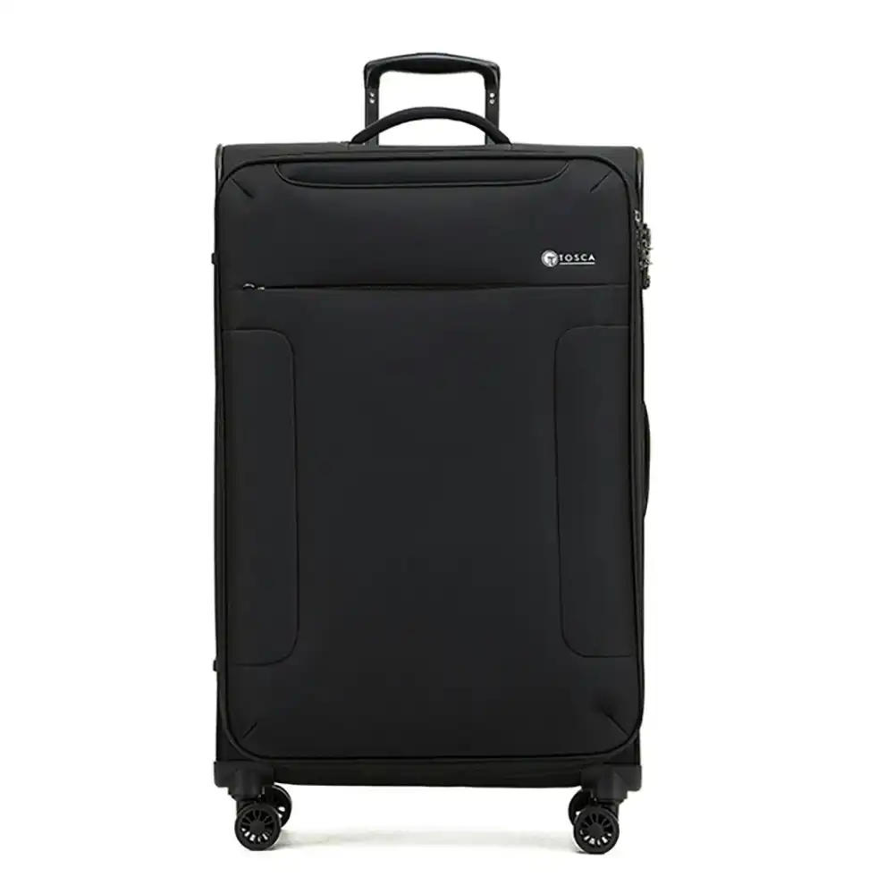 Tosca So-Lite 3.0 29" Checked Trolley Luggage Holiday/Travel Suitcase - Black