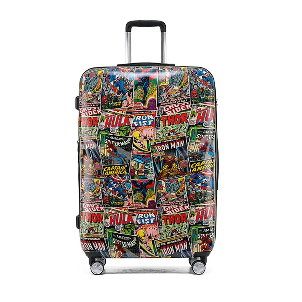 Marvel Comic Cover Pattern Retro Pc 28" Trolley Checked Luggage Travel Suitcase