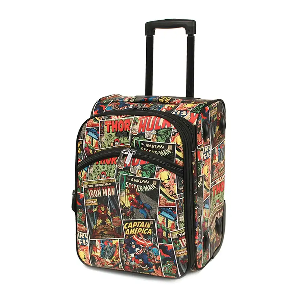 Marvel Comic Cover Pattern Pu 18" Cabin Trolley 2 Wheel Luggage Travel Suitcase