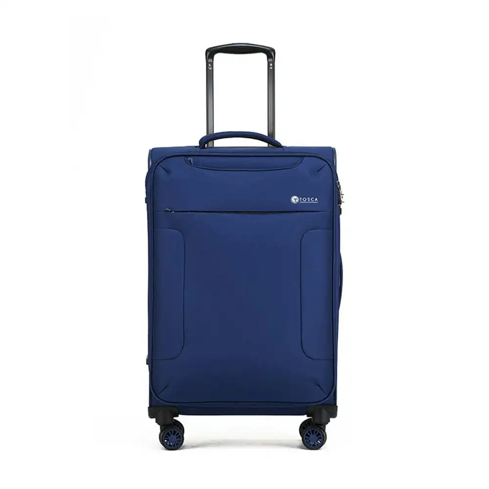 Tosca So-Lite 3.0 25" Checked Trolley Luggage Holiday/Travel Suitcase - Navy