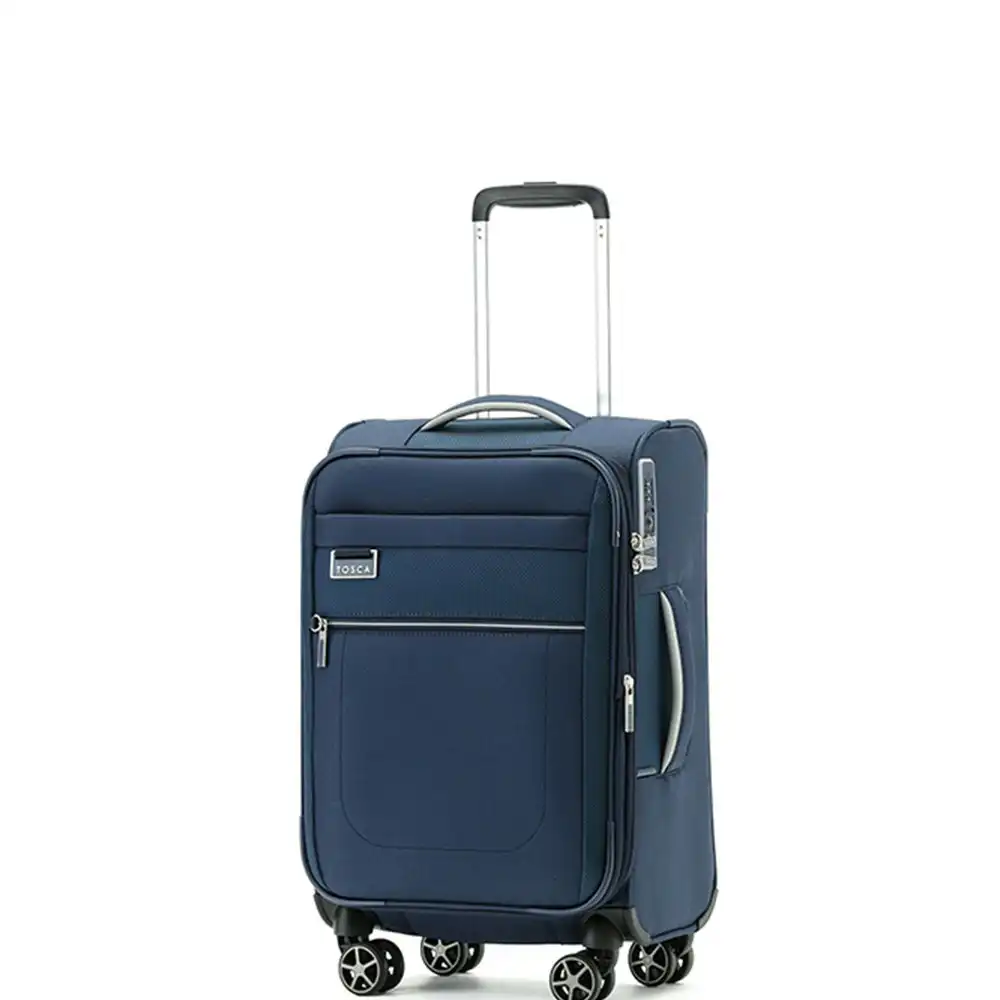 Tosca Vega 21" Carry On Holiday/Travel Luggage Suitcase Baggage Trolley Bag Navy