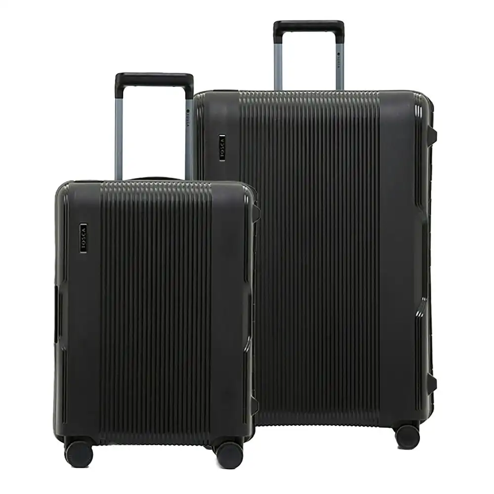 2pc Tosca Knox 21"/29" Trolley Travel Suitcase Luggage Small/Large Set - Black