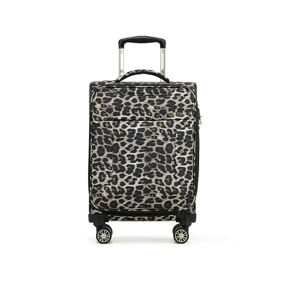 Tosca So-Lite 3.0 20" Cabin Trolley Luggage Holiday/Travel Suitcase - Leopard