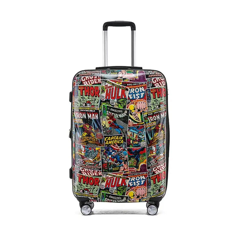 Marvel Comic Cover Pattern Retro Pc 24" Trolley Checked Luggage Travel Suitcase