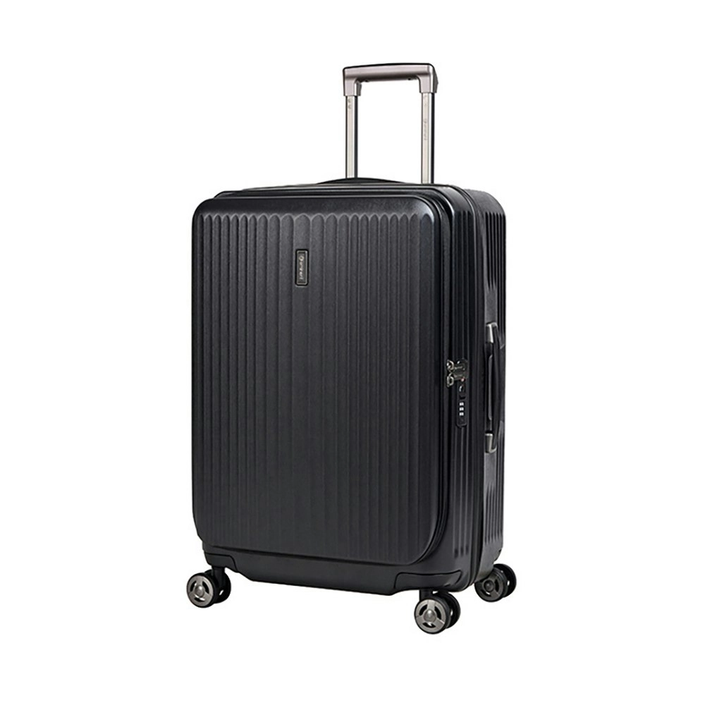 Eminent 24" Trolley Checked Hard Case Luggage Travel Suitcase 67x45x32cm - Black