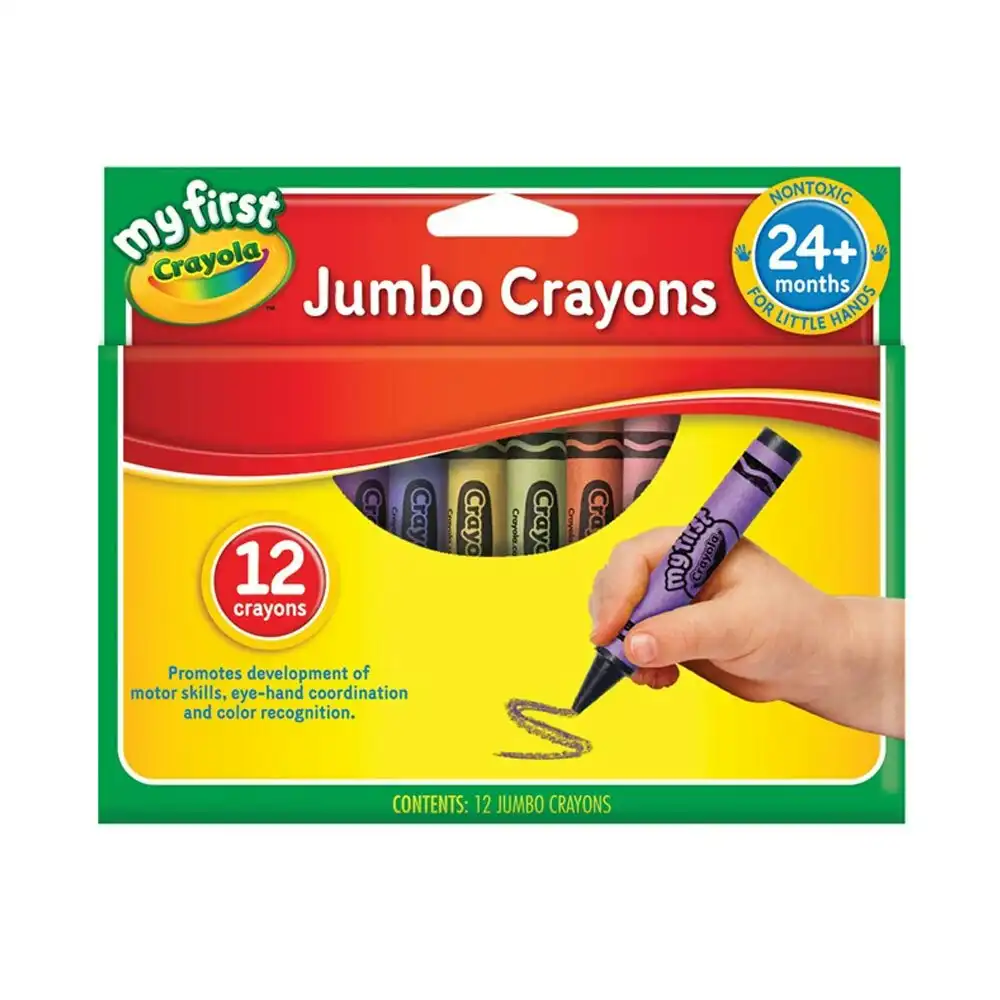12pc Crayola My First Crayola Nontoxic Assorted Colour Jumbo Crayons For Kids 2+