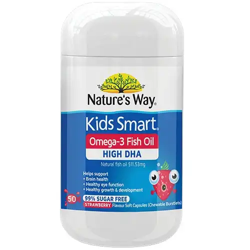Natures Way Kids Smart Omega 3 Fish Oil Strawberry 50 Caps