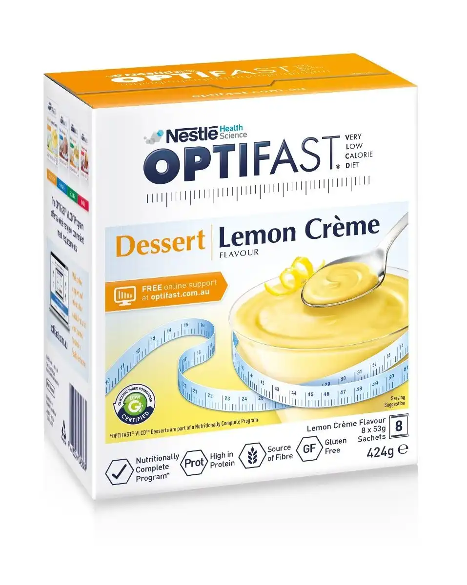 OPTIFAST VLCD Lemon Creme Dessert 8 Pack 53g Sachets