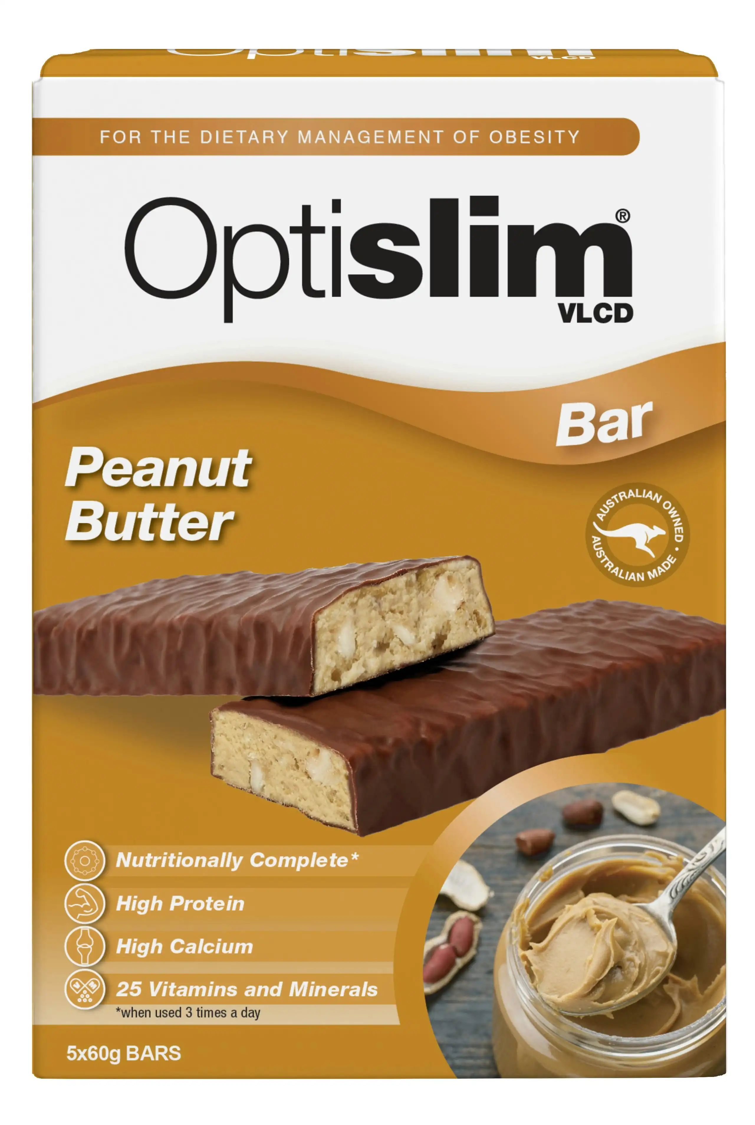 OptiSlim VLCD Peanut Butter Bar 5X60g
